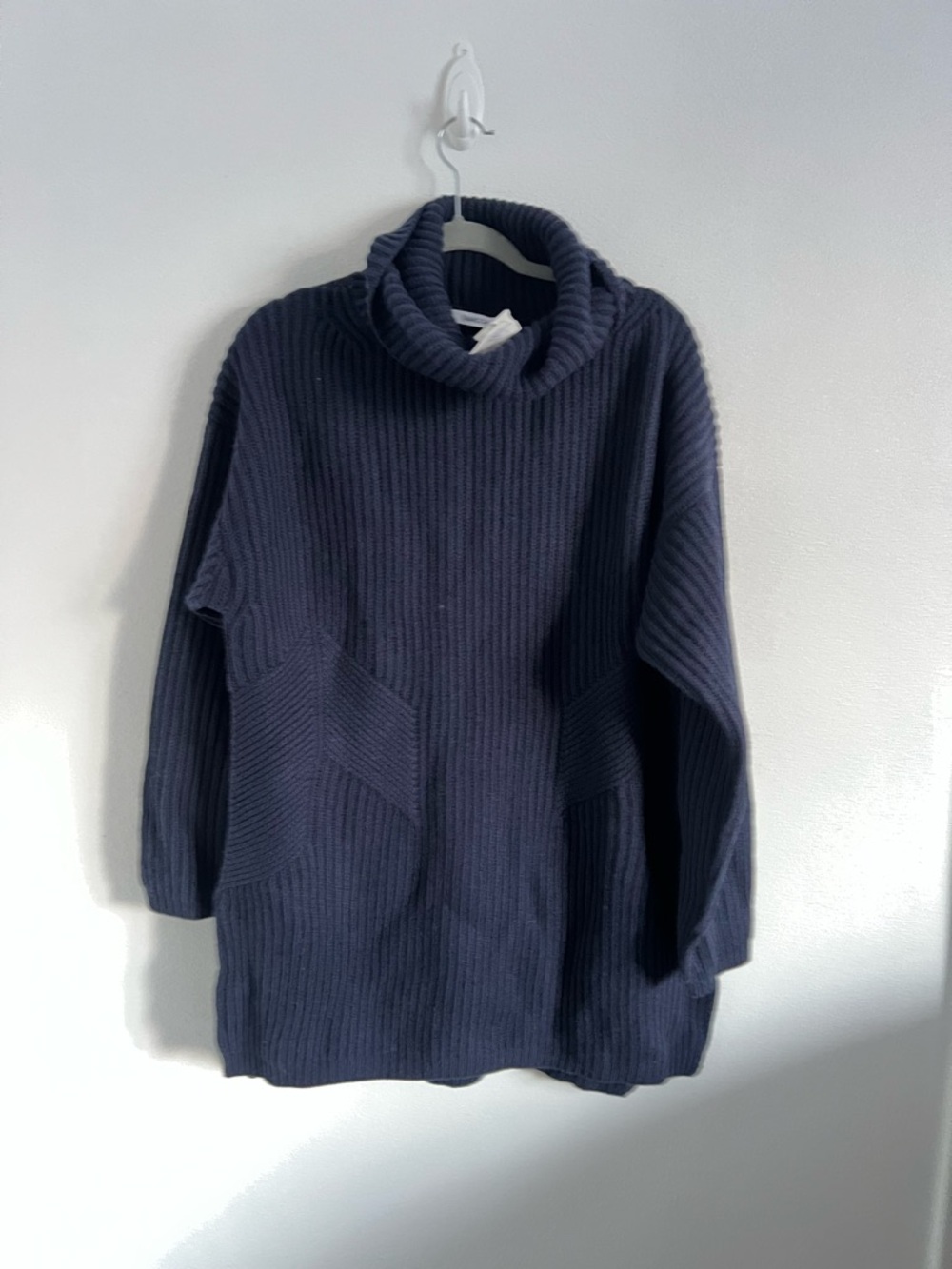 NWT Thakoon Navy Ribbed Turtleneck Pullover, size large - Picture 2 of 8